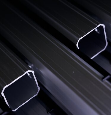 Production of the sturdy aluminium frame.